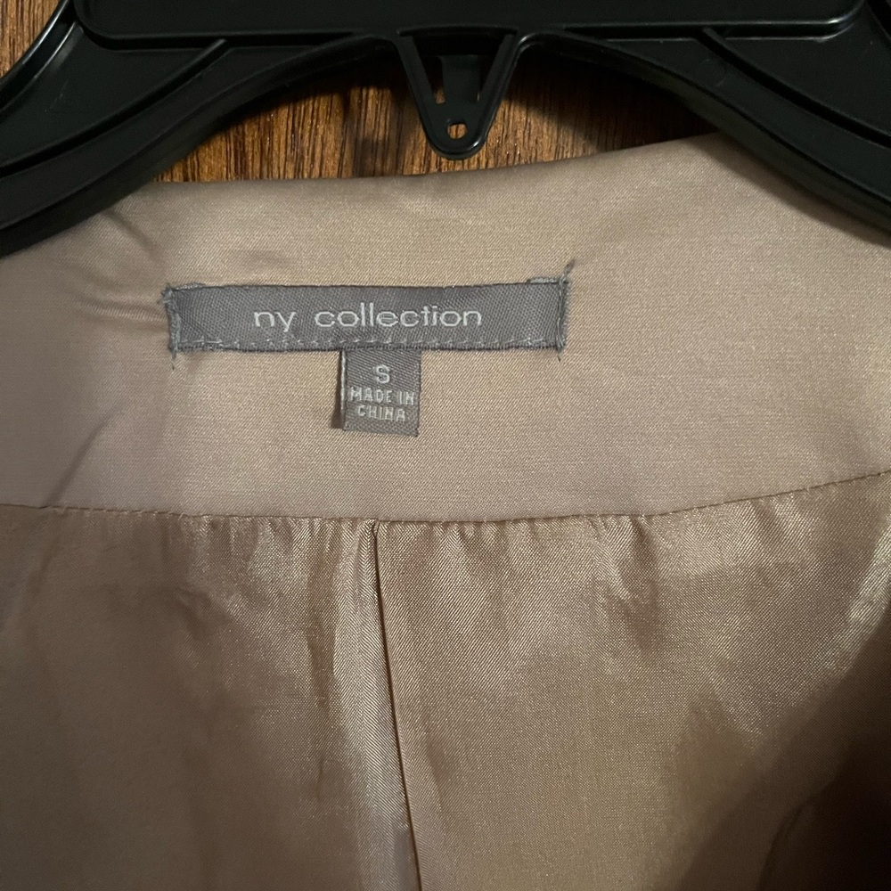 NY Collection Satin Beige Blazer - Picture 6 of 9